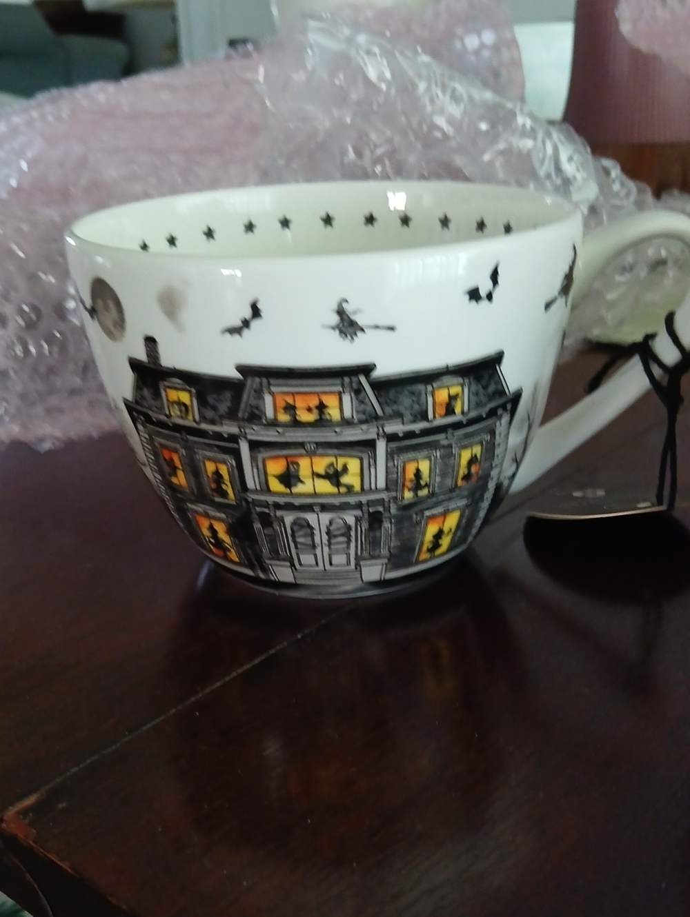 White Halloween Haunted House Ceramic Mug - Portobello By Design